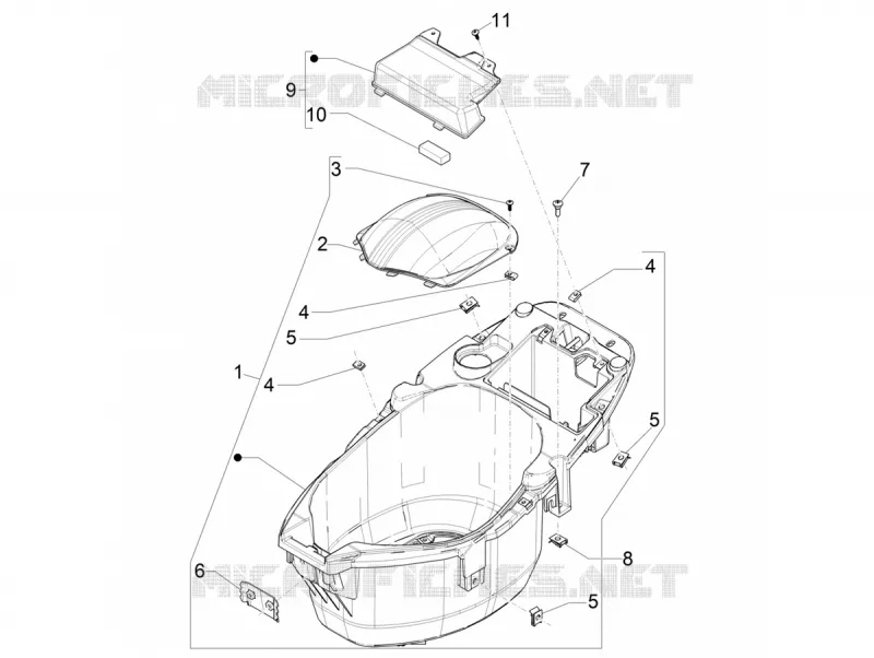 Logement casque - Dessous de selle PIAGGIO PIAGGIO-SCOOTER 50 ZIP 2021  Zip 50 4T 25Km/h Euro 5