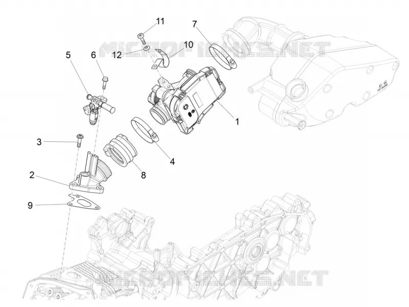 Boitier papillon - Injecteur - Pipe d'admission VESPA VESPA-SCOOTER 150 946 2021  946 150 4T 3V Euro 4 ABS Christian Dior