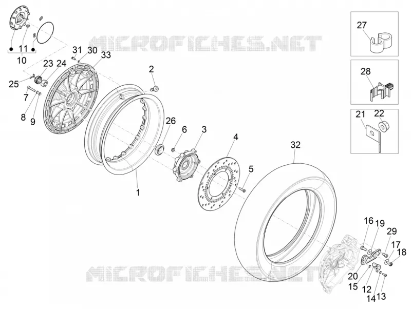 ROUE ARRIERE VESPA VESPA-SCOOTER 150 946 2021  946 150 4T 3V Euro 4 ABS Christian Dior