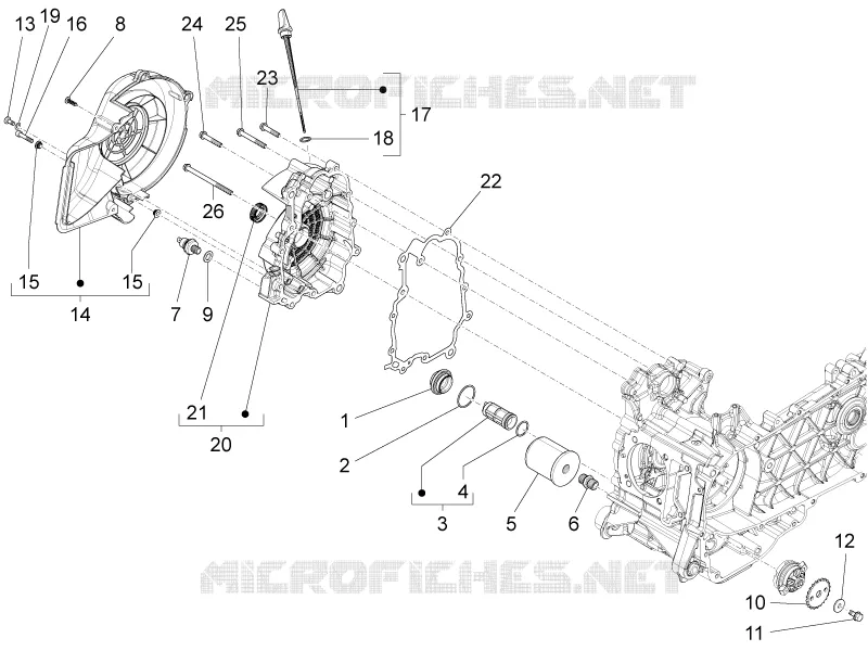 CARTER VOLANT MAGNETIQUE - FILTRE A HUILE VESPA VESPA-SCOOTER 150 946 2021  946 150 Euro 4 ABS Christian Dior