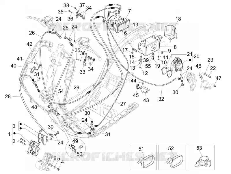 Tuyaus du freins - Etriers de frein (ABS) VESPA VESPA-SCOOTER 150 946 2021  946 150 Euro 4 ABS Christian Dior