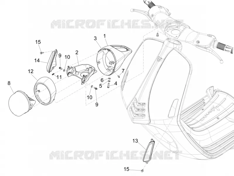 PHARE - CLIGNOTANTS AVANT VESPA VESPA-SCOOTER 150 946 2021  946 150 Euro 5 ABS Christian Dior