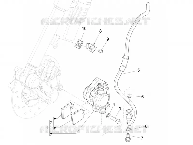Tuyaus du freins - Etriers de frein VESPA VESPA-SCOOTER ELECTRIC ELETTRICA 2021  Elettrica 45 km/h Euro 5