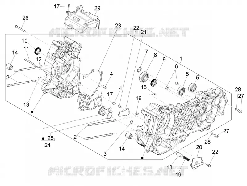 Carter moteur VESPA VESPA-SCOOTER 125 GTS 2021  GTS 125 4T Euro 5 ABS