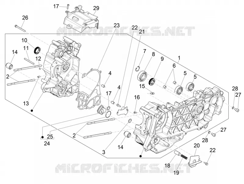 Carter moteur VESPA VESPA-SCOOTER 125 GTS 2023  GTS 125 Super 4T Euro 5 ABS