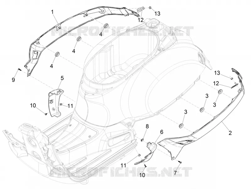 Couvertures laterales - Spoiler VESPA VESPA-SCOOTER 125 GTS 2020  GTS 125 Super 4T Euro 5 ABS