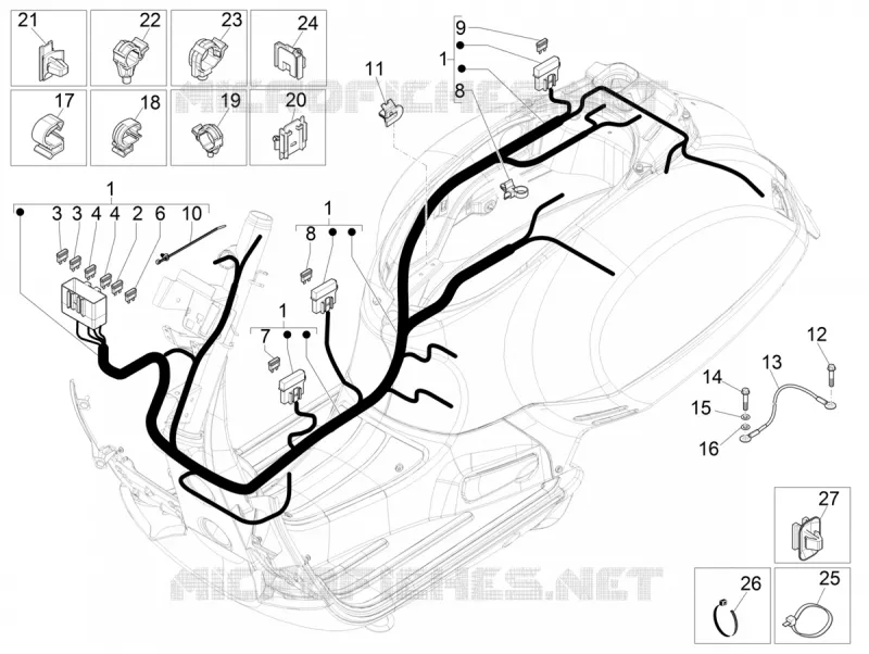 FAISCEAU ELECTRIQUE PRONCIPAL VESPA VESPA-SCOOTER 125 GTS 2019  GTS 125 Super 4T Euro 5 ABS