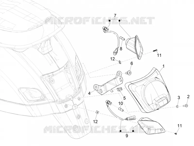 FEUX ARRIERE - CLIGNOTANTS VESPA VESPA-SCOOTER 125 GTS 2017  GTS 125 Super 4T Euro 5 ABS