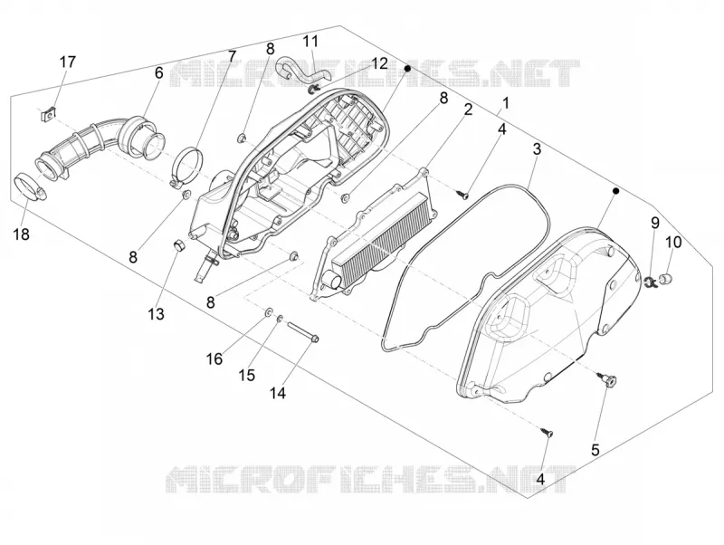 Filtre à air VESPA VESPA-SCOOTER 125 GTS 2017  GTS 125 Super 4T Euro 5 ABS