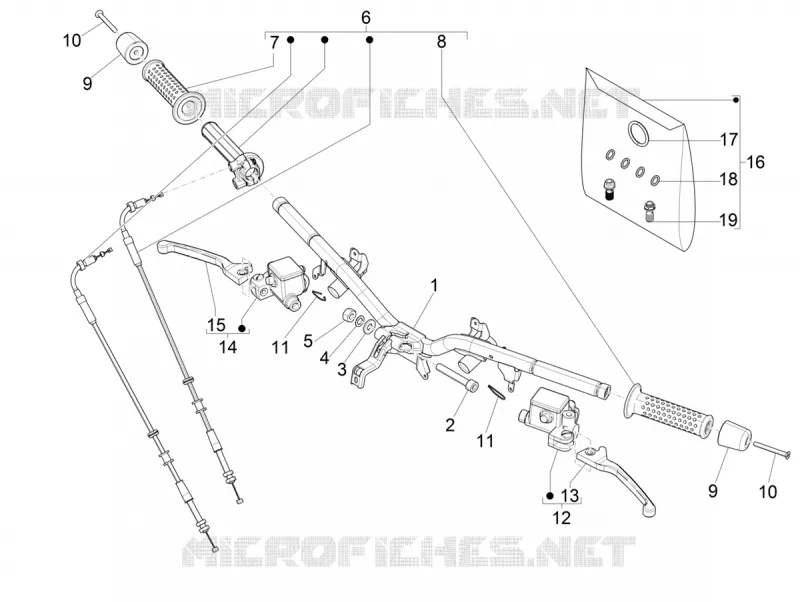 Guidon - Maître cylindre VESPA VESPA-SCOOTER 125 GTS 2020  GTS 125 Super 4T Euro 5 ABS