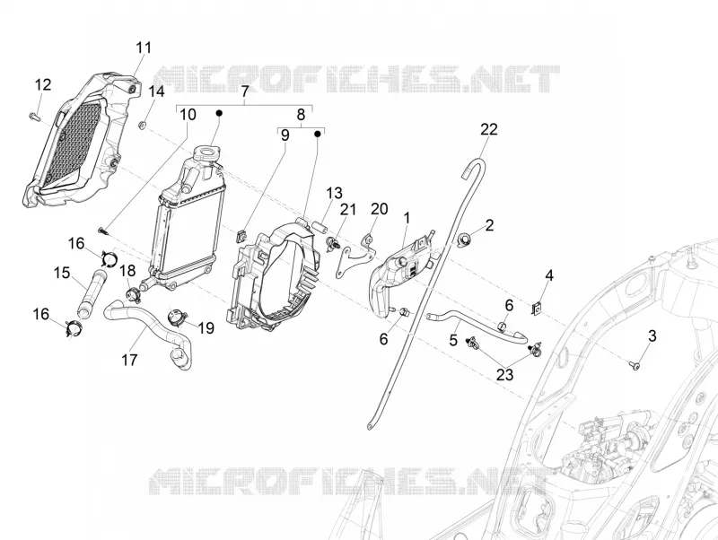 Instalation de refoidissement VESPA VESPA-SCOOTER 125 GTS 2023  GTS 125 Super 4T Euro 5 ABS