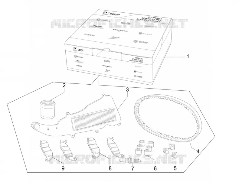 Kit d'entretien VESPA VESPA-SCOOTER 125 GTS 2022  GTS 125 Super 4T Euro 5 ABS