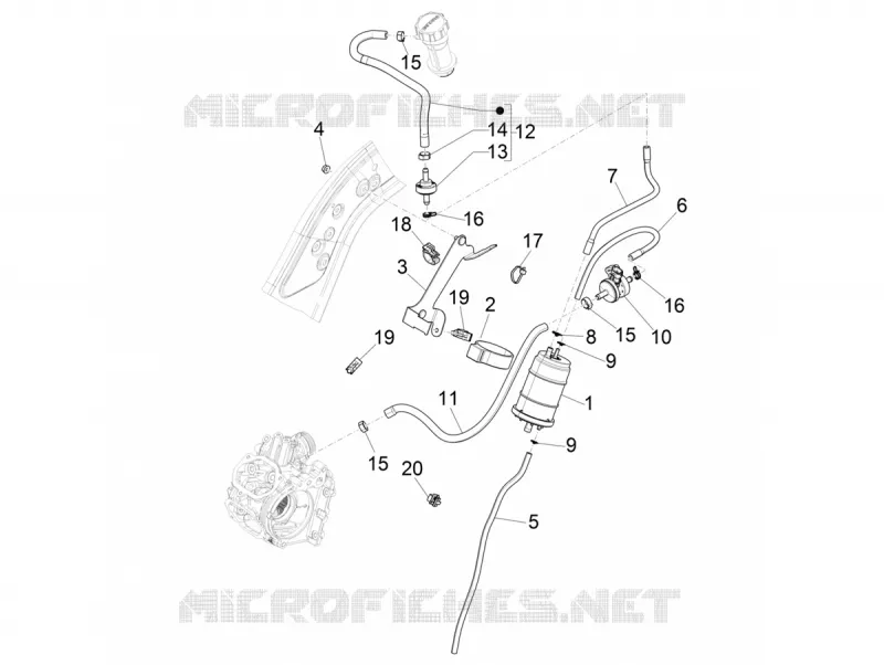 Système anti-évaporation VESPA VESPA-SCOOTER 125 GTS 2019  GTS 125 Super 4T Euro 5 ABS
