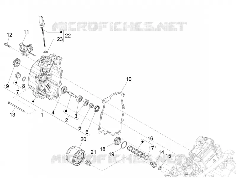 CARTER VOLANT MAGNETIQUE - FILTRE A HUILE VESPA VESPA-SCOOTER 300 GTS 2020  GTS 300 HPE 4T 4V ie Euro 5 ABS