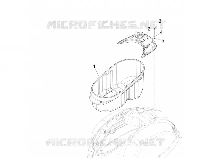 Logement casque - Dessous de selle VESPA VESPA-SCOOTER 300 GTS 2020  GTS 300 HPE 4T 4V ie Euro 5 ABS