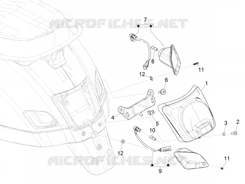 FEUX ARRIERE - CLIGNOTANTS VESPA VESPA-SCOOTER 300 GTS 2021  GTS 300 Super HPE 4T 4V ie Euro 5 ABS