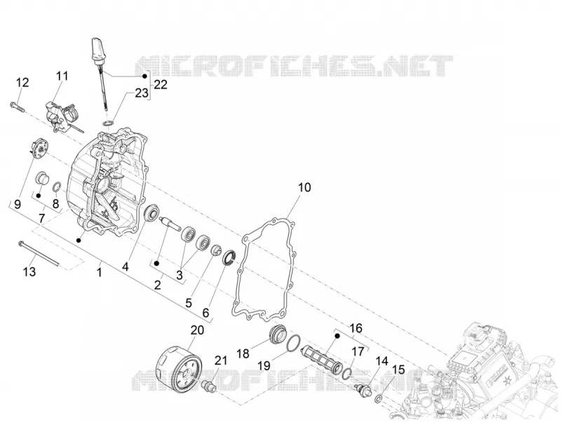 CARTER VOLANT MAGNETIQUE - FILTRE A HUILE VESPA VESPA-SCOOTER 300 GTV 2021  GTV 300 SEI GIORNI Euro 5