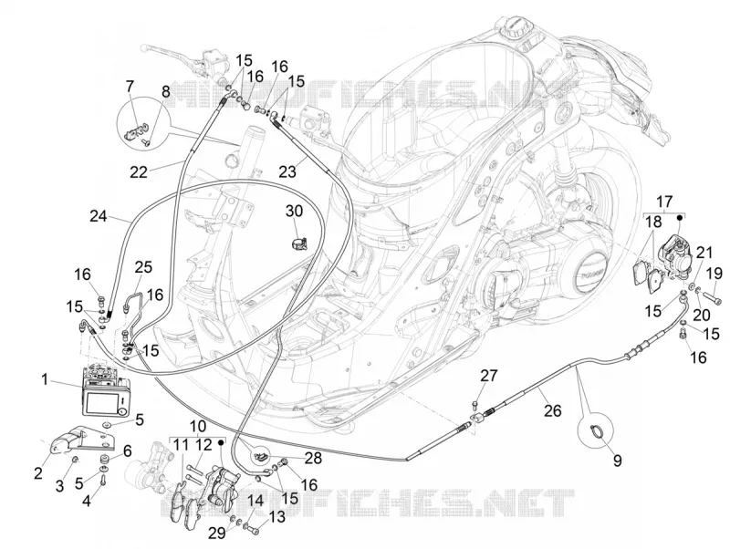 SYSTEME DE FREINAGE ABS VESPA VESPA-SCOOTER 300 GTV 2020  GTV 300 HPE SEI GIORNI ie Euro 4 ABS