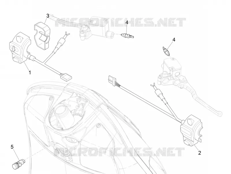 COMMODOS - INTERRUPTEURS VESPA VESPA-SCOOTER 300 GTV 2020  GTV 300 HPE SEI GIORNI ie Euro 5 ABS