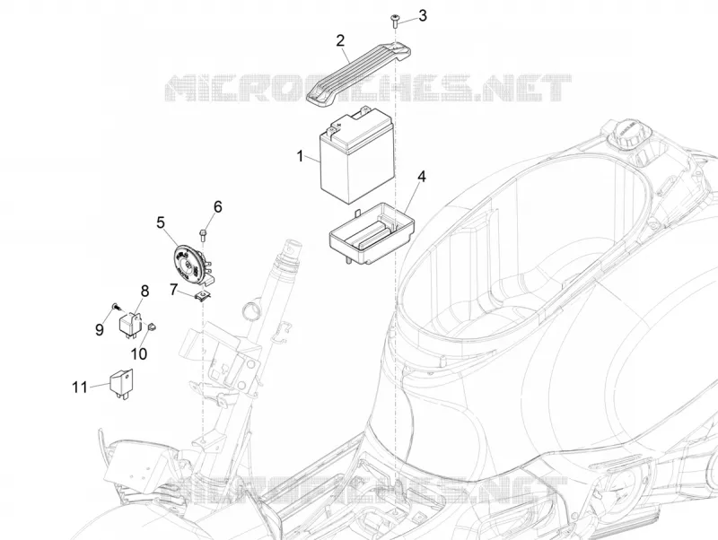 Relais - Batterie - Avertisseur sonore VESPA VESPA-SCOOTER 300 GTV 2020  GTV 300 HPE SEI GIORNI ie Euro 5 ABS
