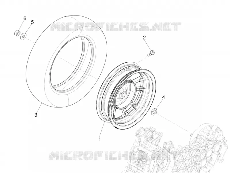 ROUE ARRIERE VESPA VESPA-SCOOTER 125 PRIMAVERA 2023  Primavera 125 4T 3V ie Euro 5 ABS
