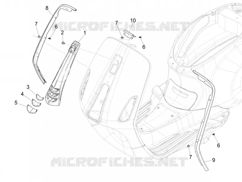 Tablier avant VESPA VESPA-SCOOTER 125 PRIMAVERA 2022  Primavera 125 4T 3V ie Euro 5 ABS