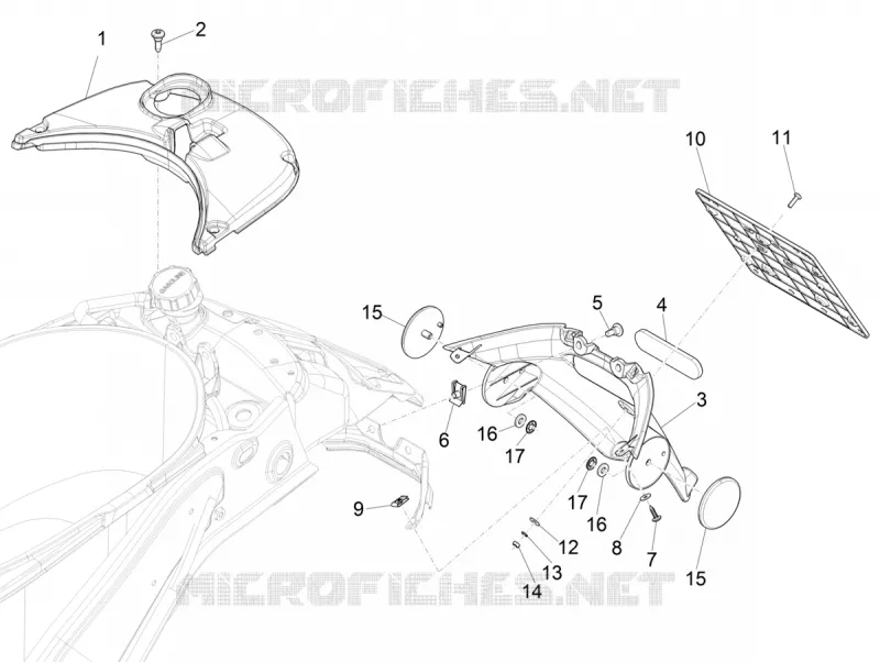 Couvercle arrière - Pare-boue VESPA VESPA-SCOOTER 150 PRIMAVERA 2020  Primavera 150 Euro 5 ABS