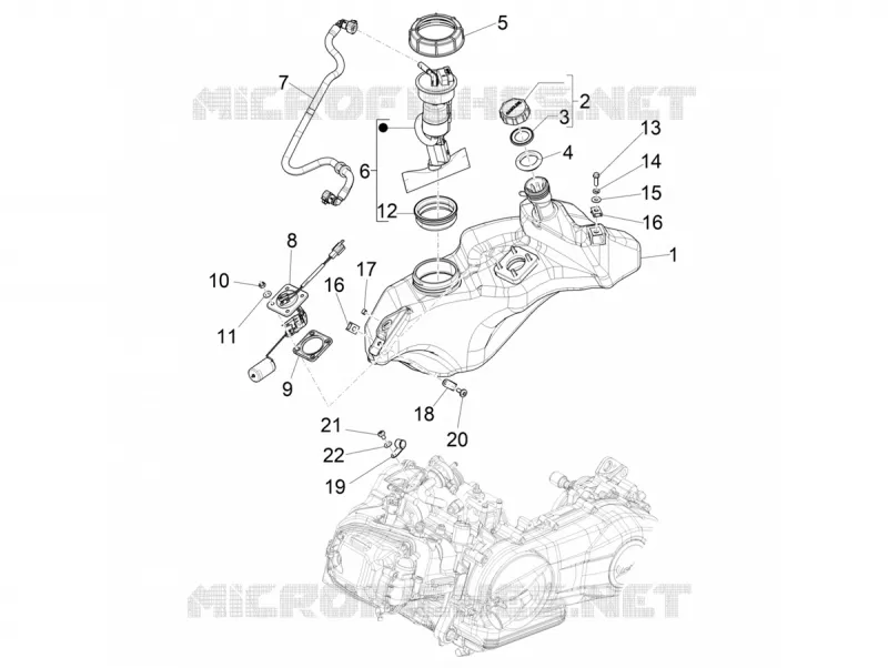 Réservoir VESPA VESPA-SCOOTER 150 PRIMAVERA 2021  Primavera 150 Euro 5 ABS