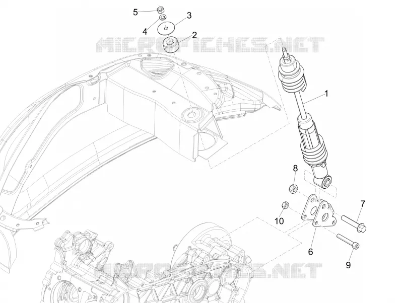 Suspension arrière - Amortisseur/s VESPA VESPA-SCOOTER 150 PRIMAVERA 2021  Primavera 150 Euro 5 ABS