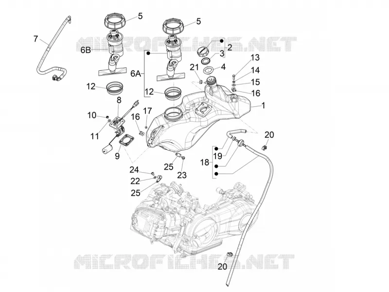 Réservoir VESPA VESPA-SCOOTER 150 PRIMAVERA 2021  Primavera 150 75° Anniversario Euro 4 / Euro 5