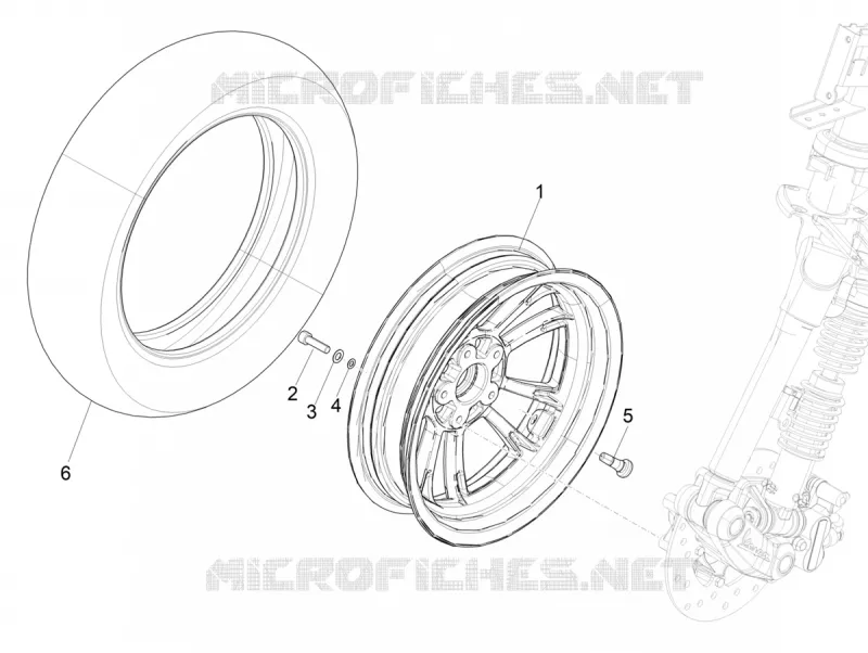 Roue avant VESPA VESPA-SCOOTER 150 PRIMAVERA 2021  Primavera 150 75° Anniversario Euro 4 / Euro 5