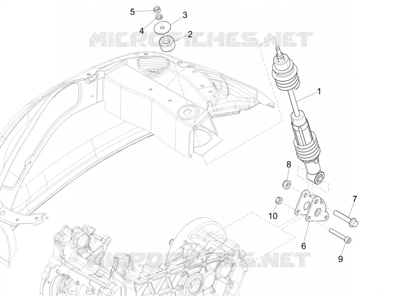 Suspension arrière - Amortisseur/s VESPA VESPA-SCOOTER 150 PRIMAVERA 2021  Primavera 150 75° Anniversario Euro 4 / Euro 5