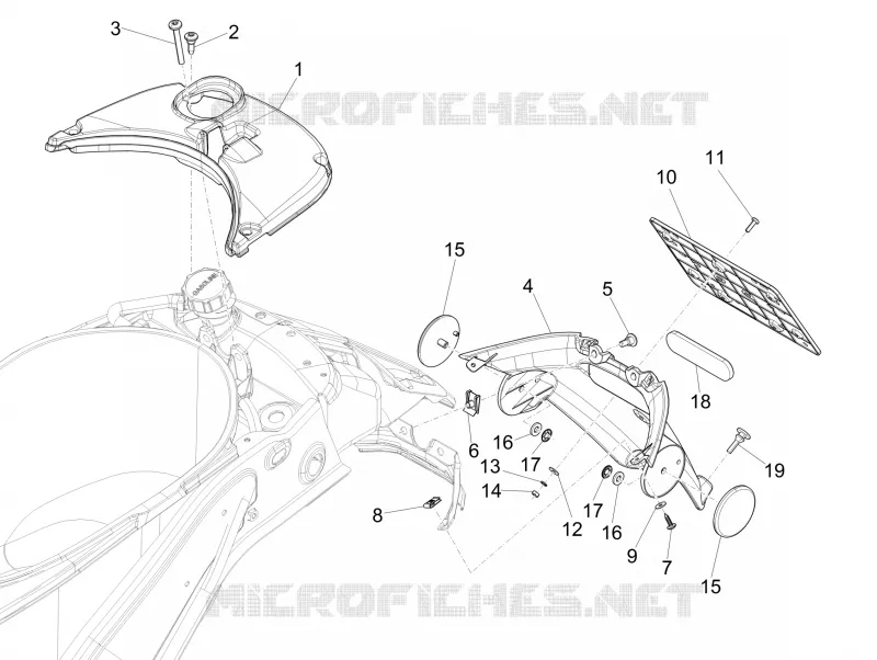 Couvercle arrière - Pare-boue VESPA VESPA-SCOOTER 50 PRIMAVERA 2021  Primavera 50 25 km/h Euro 5