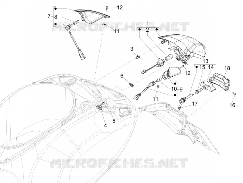 FEUX ARRIERE - CLIGNOTANTS VESPA VESPA-SCOOTER 50 PRIMAVERA 2020  Primavera 50 25 km/h Euro 5