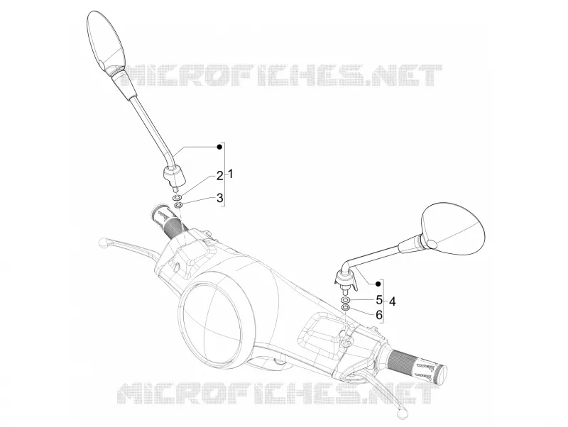 RETROVISEURS VESPA VESPA-SCOOTER 50 PRIMAVERA 2021  Primavera 50 25 km/h Euro 5