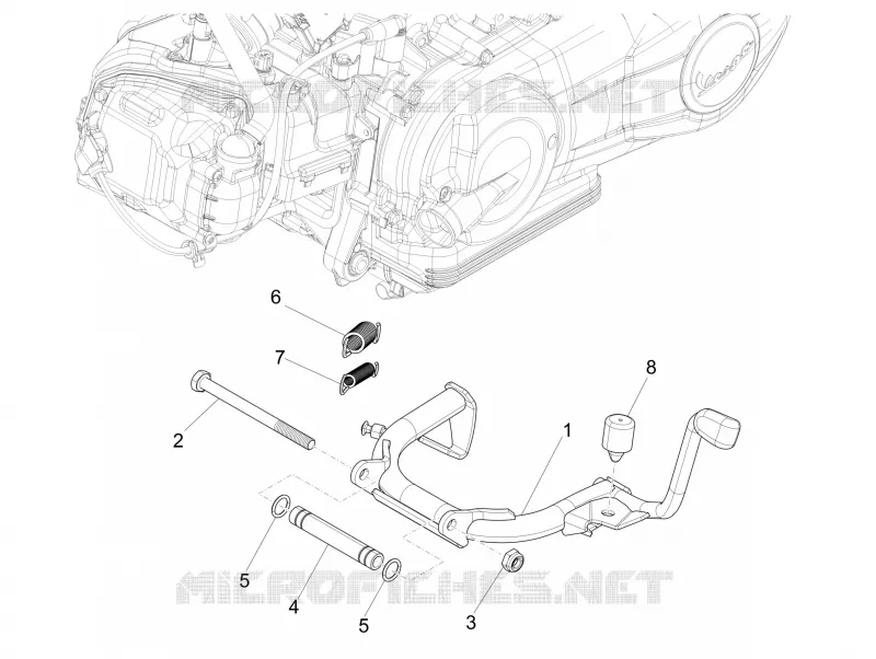 Béquille/s VESPA VESPA-SCOOTER 50 PRIMAVERA 2020  Primavera 50 Euro 4