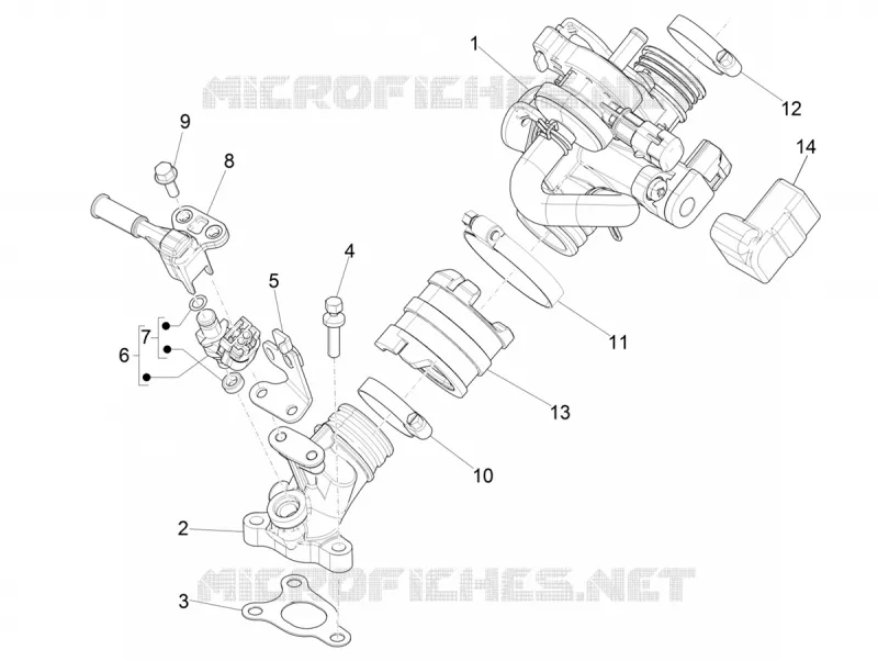 Boitier papillon - Injecteur - Pipe d'admission VESPA VESPA-SCOOTER 50 PRIMAVERA 2020  Primavera 50 Euro 4