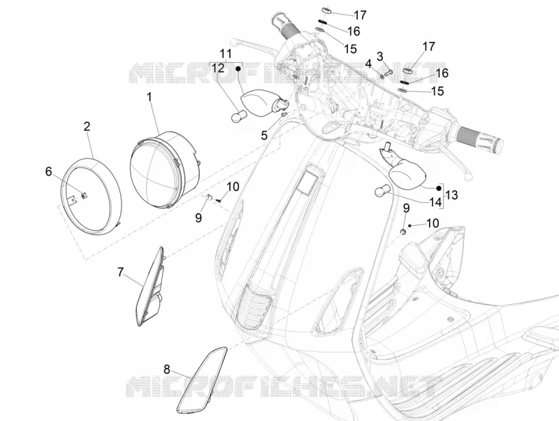 PHARE - CLIGNOTANTS AVANT VESPA VESPA-SCOOTER 50 PRIMAVERA 2020  Primavera 50 Euro 4