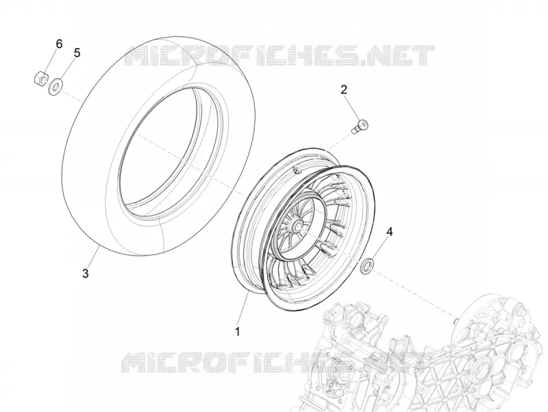 ROUE ARRIERE VESPA VESPA-SCOOTER 125 SPRINT 2022  Sprint 125 4T 3V Euro 5