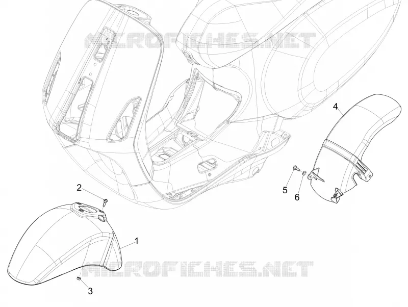 Logement roue - Garde boue VESPA VESPA-SCOOTER 125 SPRINT 2021  Sprint 125 4T 3V ie Euro 5 ABS