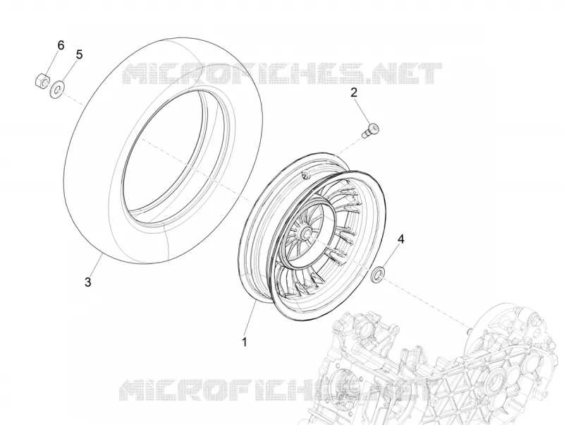 ROUE ARRIERE VESPA VESPA-SCOOTER 125 SPRINT 2021  Sprint 125 4T 3V ie Euro 5 ABS