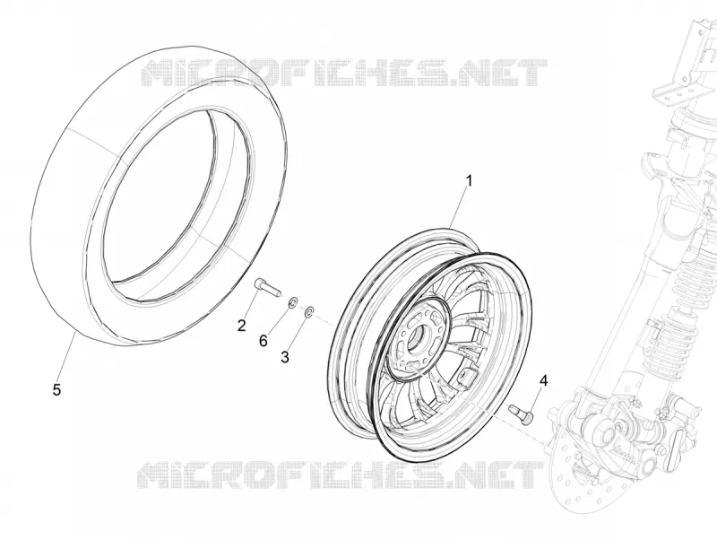 Roue avant VESPA VESPA-SCOOTER 125 SPRINT 2021  Sprint 125 4T 3V ie Euro 5 ABS