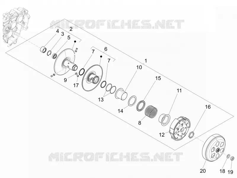 Poulie entrainee VESPA VESPA-SCOOTER 150 SPRINT 2021  Sprint 150 4T 3V iGet Euro 5 ABS