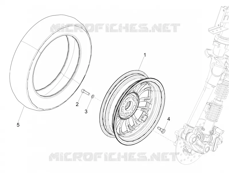 Roue avant VESPA VESPA-SCOOTER 150 SPRINT 2021  Sprint 150 4T 3V iGet Euro 5 ABS