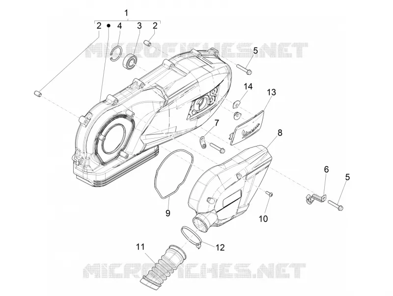Couvercle carter - Refoidissement carter VESPA VESPA-SCOOTER 150 SPRINT 2020  Sprint 150 Sport Euro 5 ABS