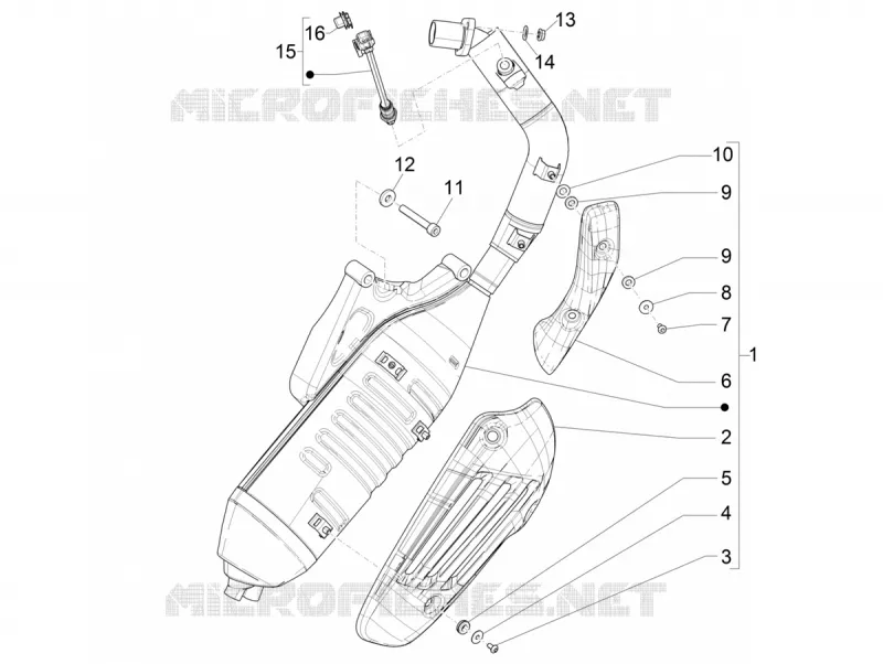 ECHAPPEMENT VESPA VESPA-SCOOTER 150 SPRINT 2020  Sprint 150 Sport Euro 5 ABS