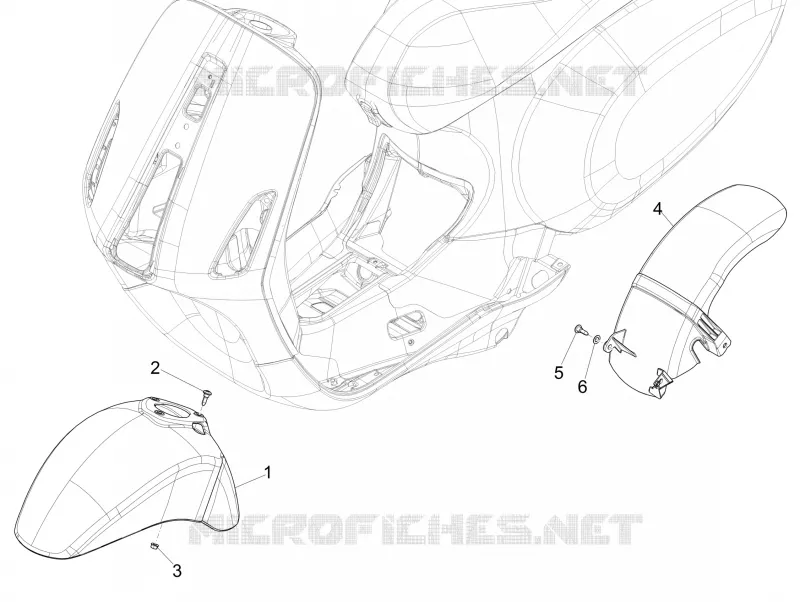 Logement roue - Garde boue VESPA VESPA-SCOOTER 50 SPRINT 2020  Sprint 50 25 km/h Euro 5