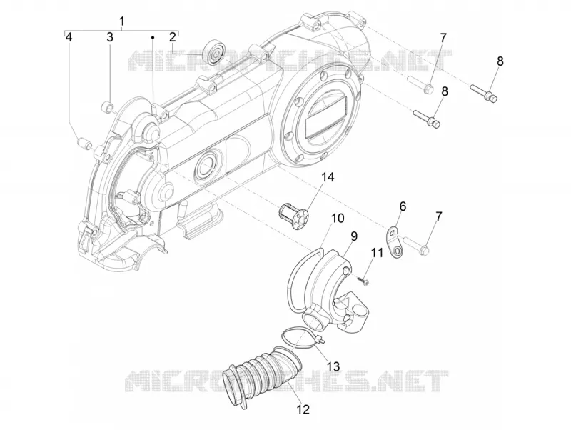 Couvercle carter - Refoidissement carter VESPA VESPA-SCOOTER 50 SPRINT 2020  Sprint 50 4T 3V Euro 5