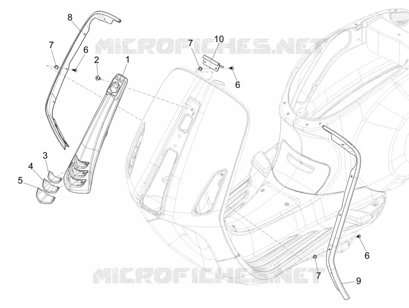 Tablier avant VESPA VESPA-SCOOTER 50 SPRINT 2020  Sprint 50 4T 3V Euro 5