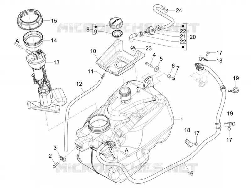 Réservoir PIAGGIO PIAGGIO-SCOOTER 400 MP3 2022  MP3 400 HPE RST Classic-Sport E5